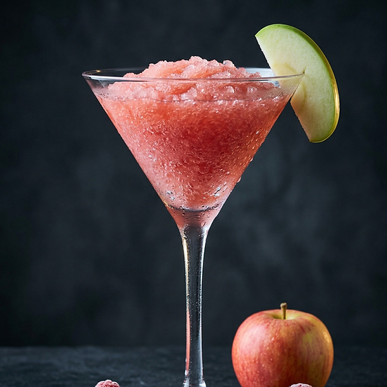 A wickedly delicious, vivid green apple slush packing a crisp, tart punch. The striking neon hue and bold, tangy flavor profile make it a standout choice that draws the eye and delivers an unforgettable taste experience.